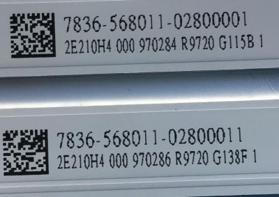 KIT DE LED'S PARA TV TOSHIBA ( 2 PZ ) / NUMERO DE PARTE RF-FU320011SE30-0501B A5 / 7836-568011-02800011 / 2E210H4 000 970286 R9720 G138F 1 / PANEL K320WD86 / MODELO 32L310U20 - Imagen 3